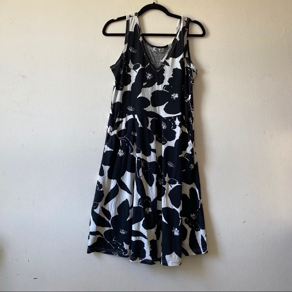 Black and white floral dress